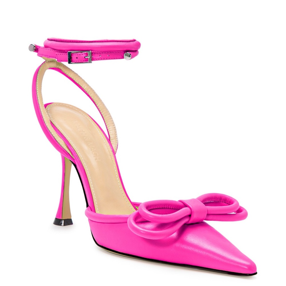 Brand new Mach & Mach Bow Leather Sandals in Fuschia .